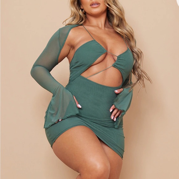 PrettyLittleThing | Dresses | Shape Deep Green Mesh Lace Up Detail Overlay Bodycon Dress | Poshmark PrettyLittleThing | Dresses | Shape Deep Green Mesh Lace Up Detail Overlay Bodycon Dress | Poshmark
